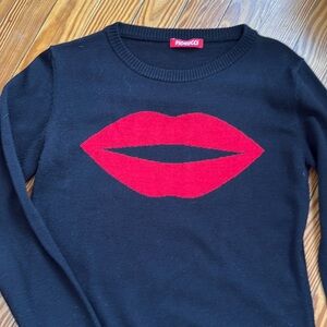Fiorucci iconic black kiss sweater, merino wool, Small